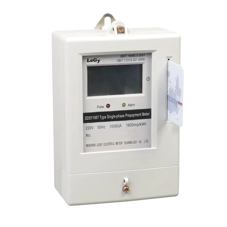 Jednofázový predplatený elektromer karty IC