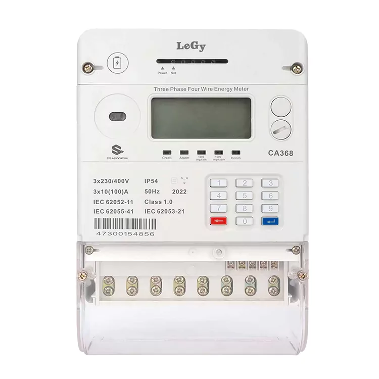 Predplatený elektromer s trojfázovou klávesnicou